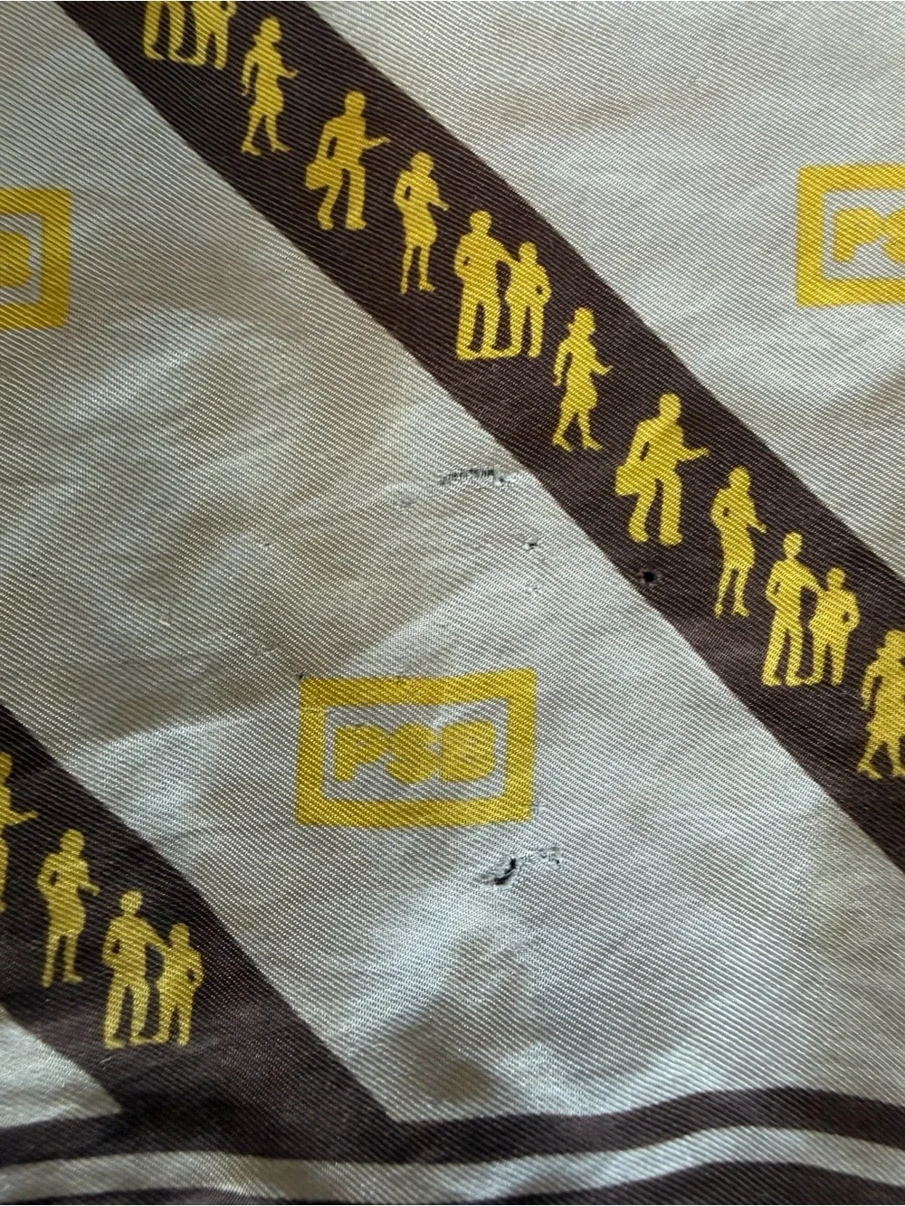 Vintage Christian Dior Brown & Yellow Silk Scarf